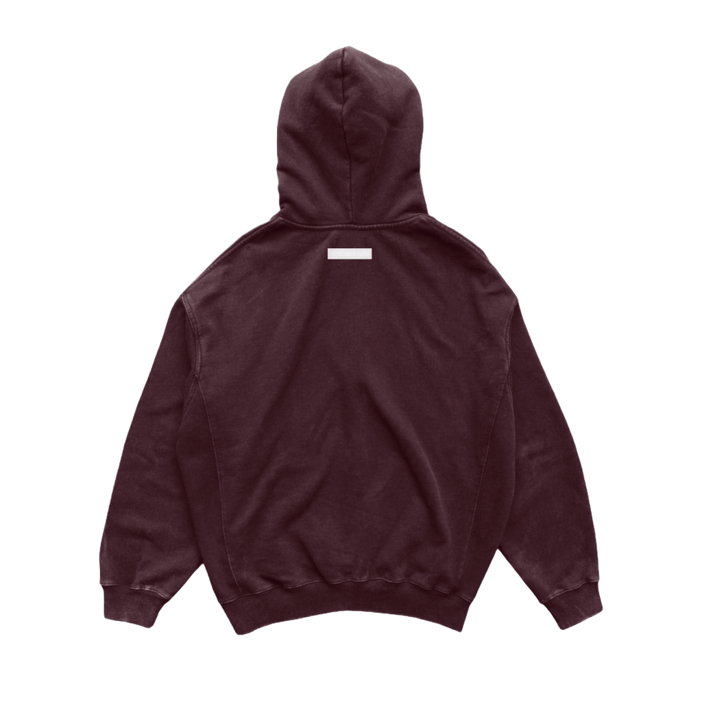 THE BORN IN FLAMES BURGUNDY ZIP UP