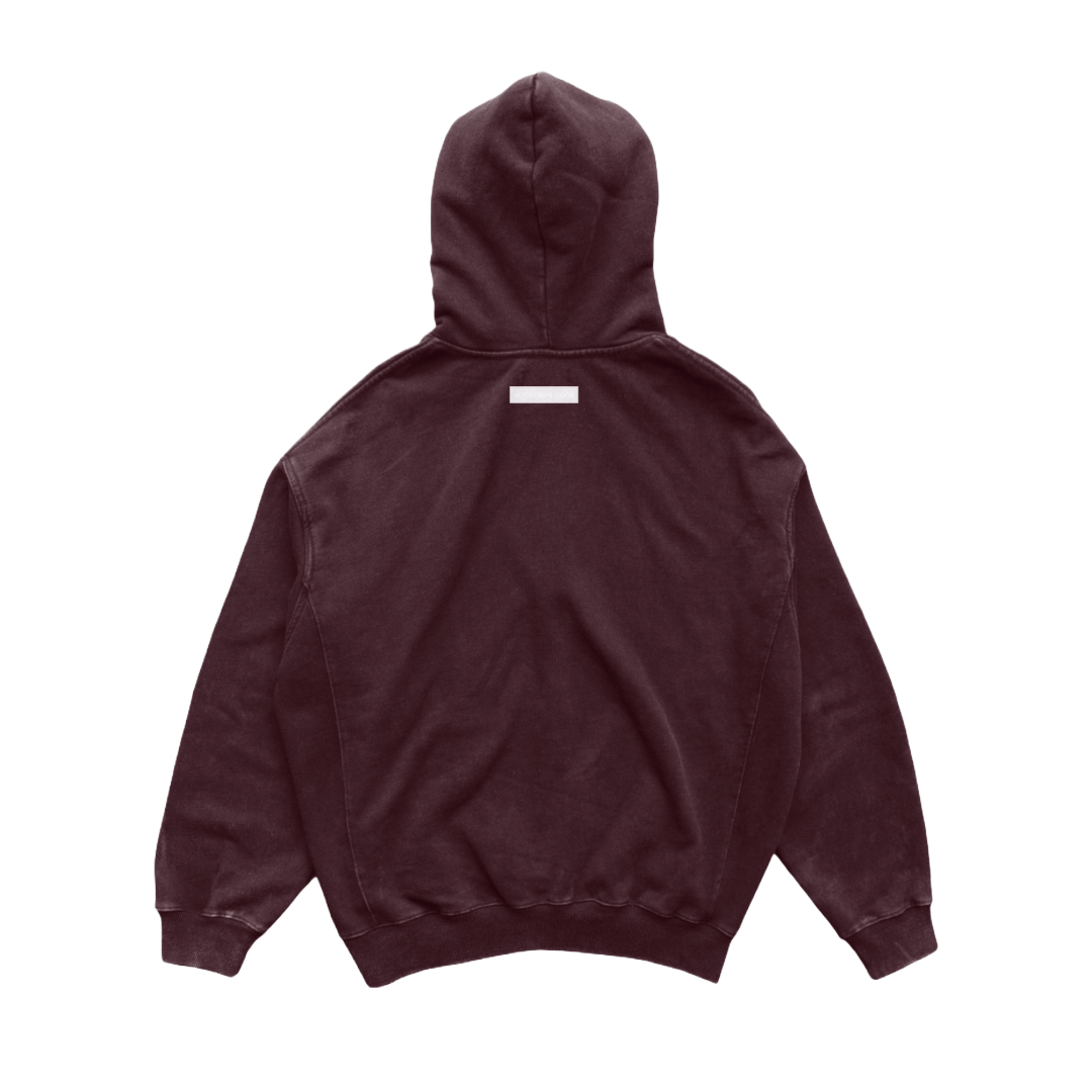 THE BORN IN FLAMES BURGUNDY ZIP UP